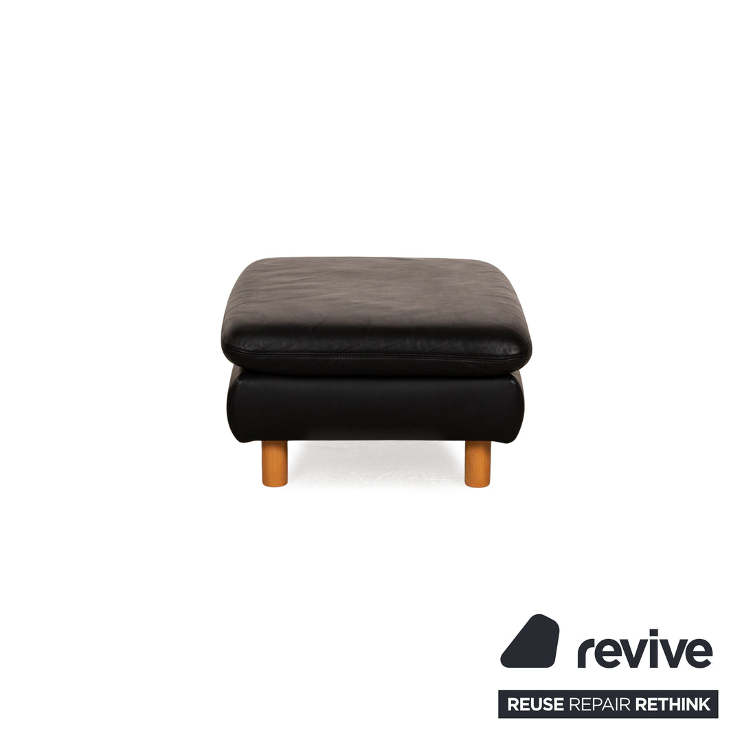 Koinor Rivoli ensemble de fauteuils en cuir noir fonction manuelle fauteuil tabouret