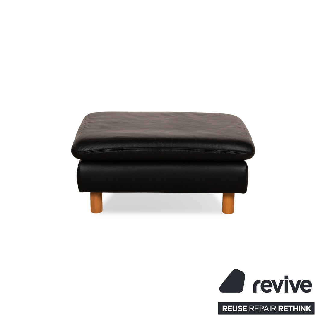Koinor Rivoli Leather Armchair Set Black Manual Function Armchair Stool