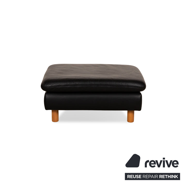 Koinor Rivoli Leather Armchair Set Black Manual Function Armchair Stool