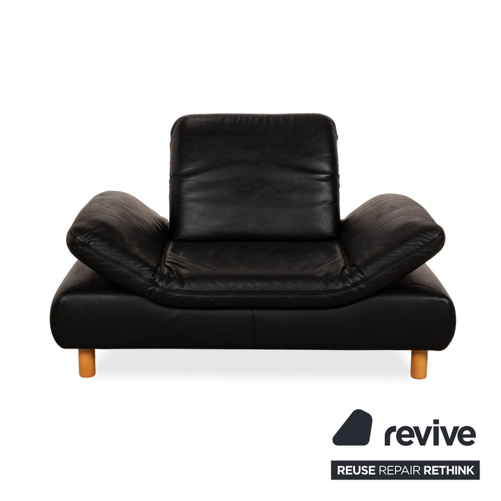 Koinor Rivoli Leather Armchair Set Black Manual Function Armchair Stool