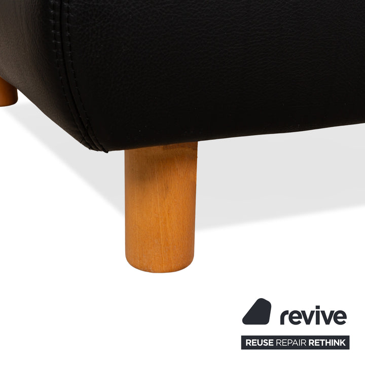 Koinor Rivoli Leather Armchair Set Black Manual Function Armchair Stool