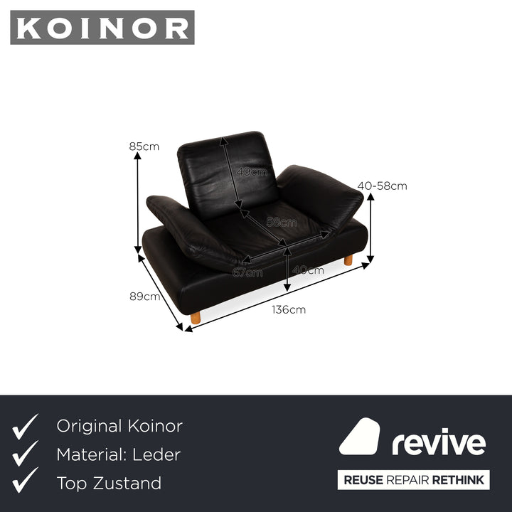 Koinor Rivoli Leather Armchair Black manual function