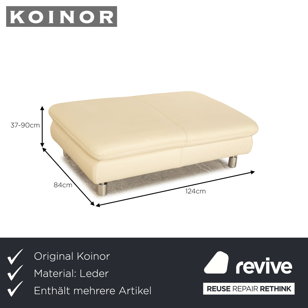 Koinor Rivoli Leder Sofa Garnitur Creme manuelle Funktion Dreisitzer Hocker Couch