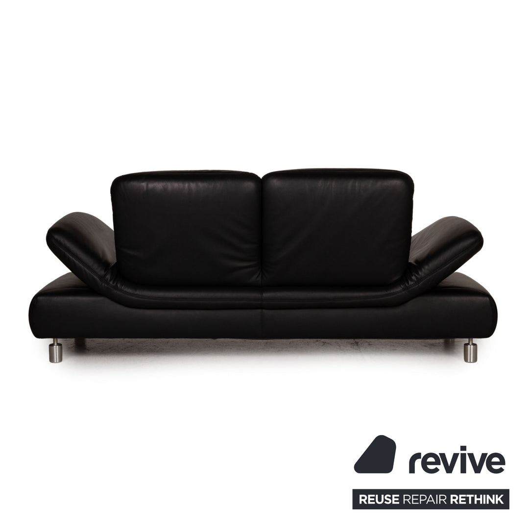 Koinor Rivoli Leather Sofa Black Two seater couch feature