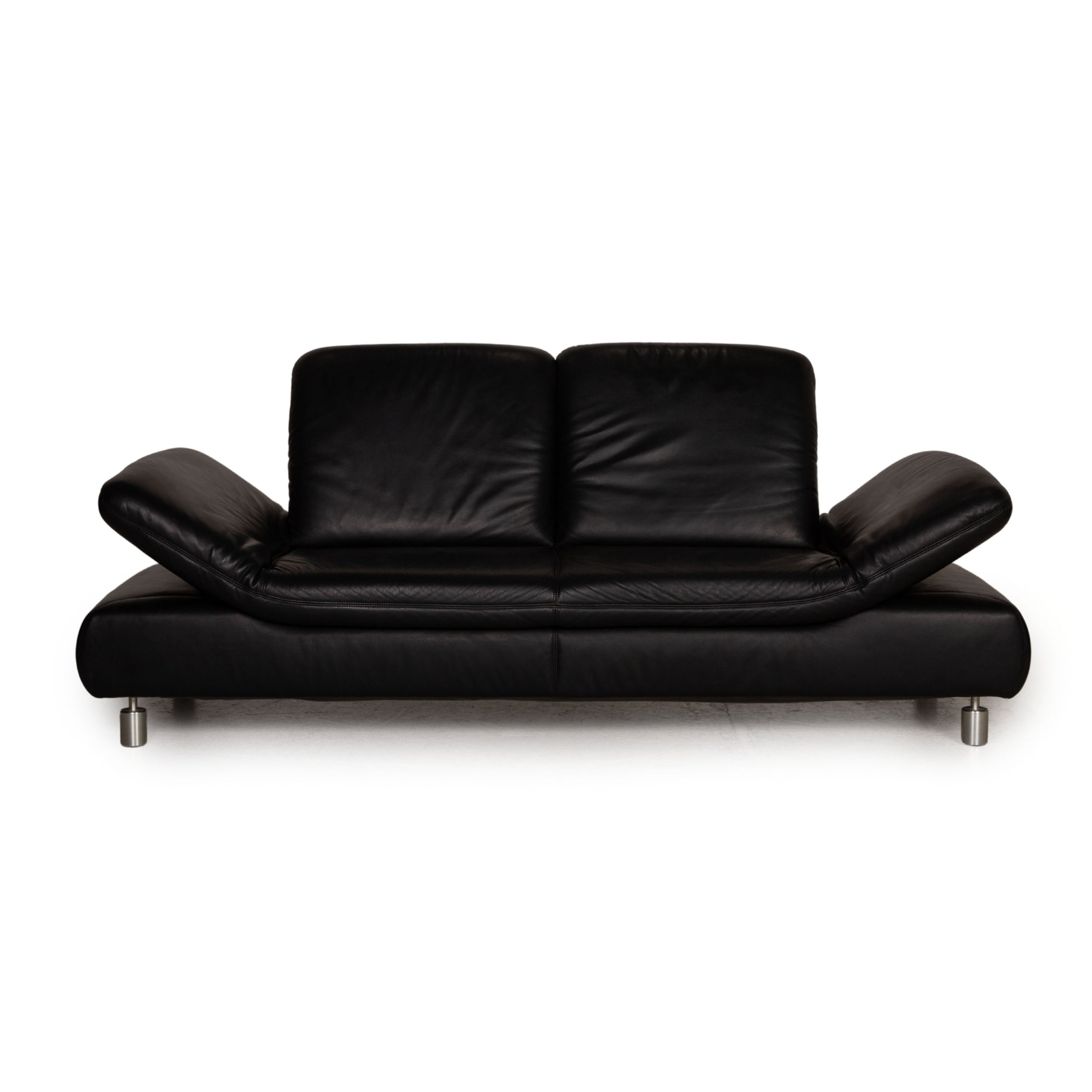 Koinor Rivoli Leder Sofa Schwarz Zweisitzer Couch Funktion