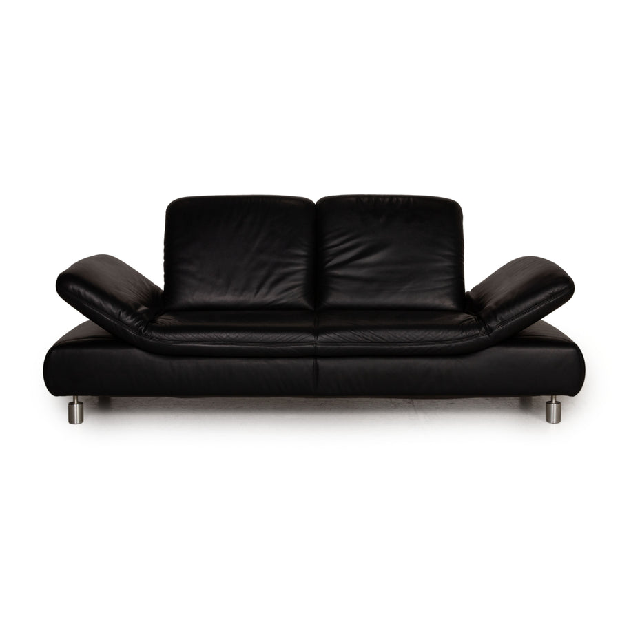 Koinor Rivoli Leather Sofa Black Two seater couch feature