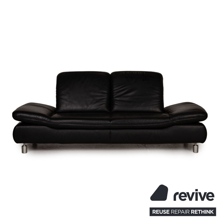 Koinor Rivoli Leather Sofa Black Two seater couch feature