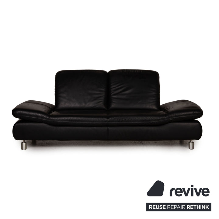 Koinor Rivoli Leder Sofa Schwarz Zweisitzer Couch Funktion