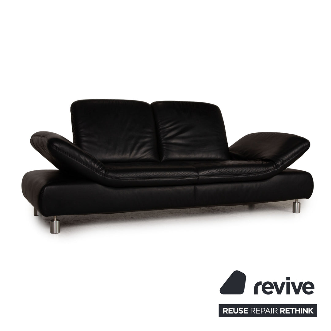 Koinor Rivoli Leder Sofa Schwarz Zweisitzer Couch Funktion