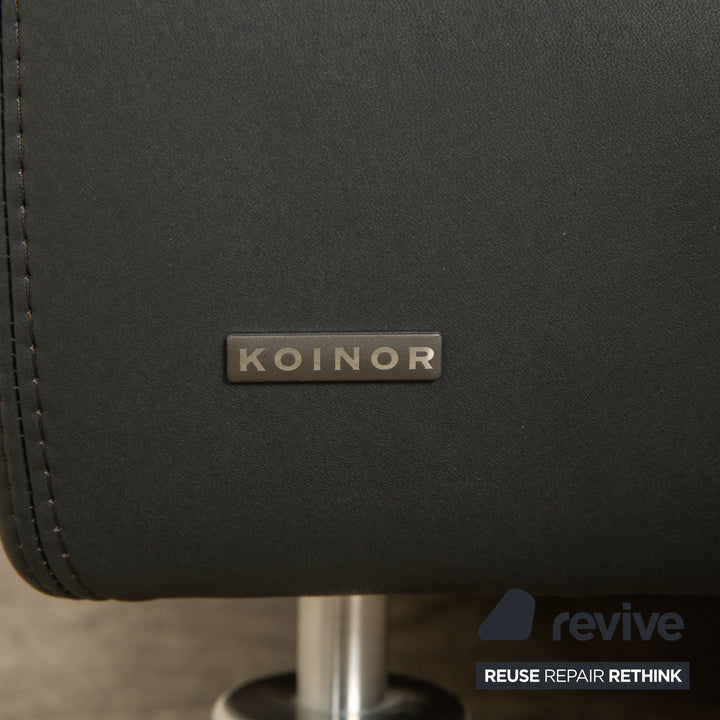 Koinor Rivoli Leder Zweisitzer Blau Grau manuelle Funktion Sofa Couch