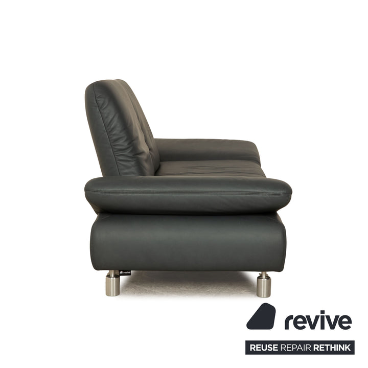 Koinor Rivoli Leder Zweisitzer Blau Grau manuelle Funktion Sofa Couch