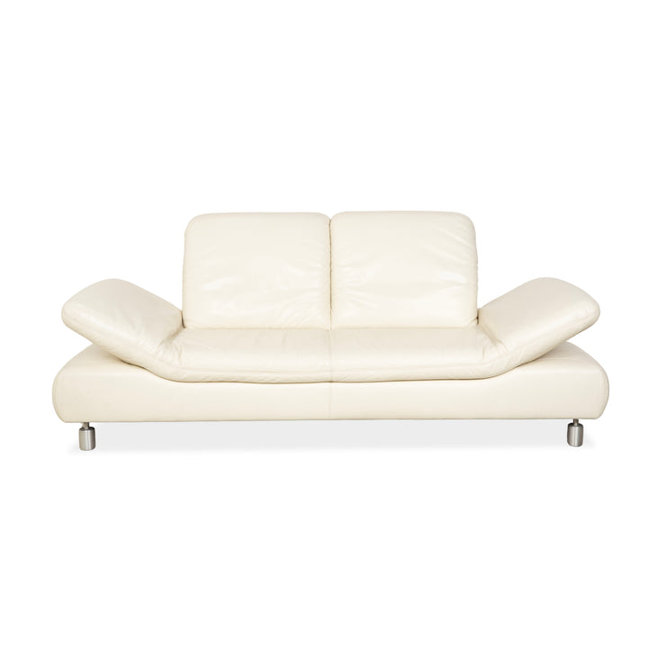 Koinor Rivoli Leather Two Seater Cream Manual Function Sofa Couch