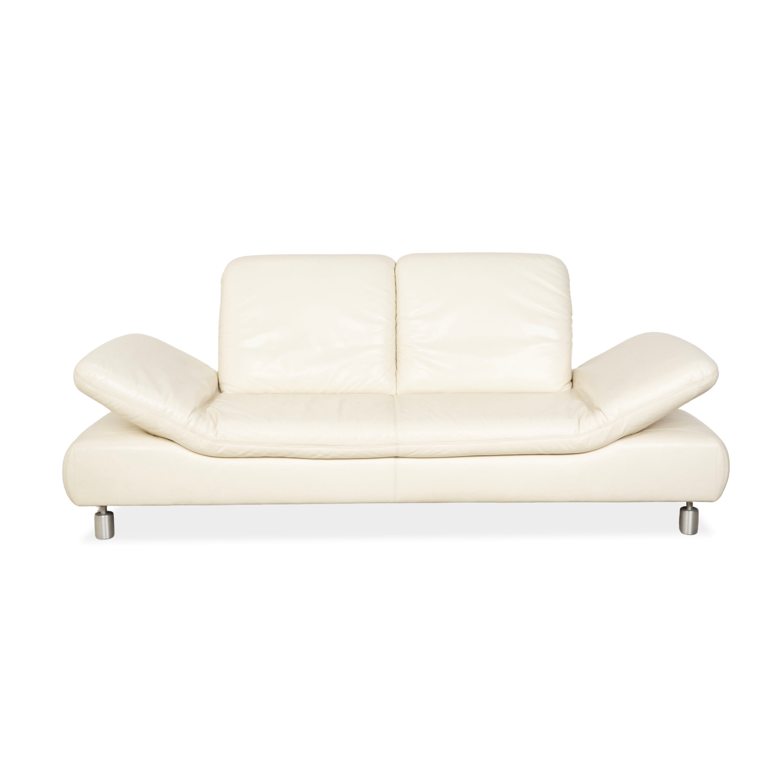 Koinor Rivoli Leather Two Seater Cream Manual Function Sofa Couch