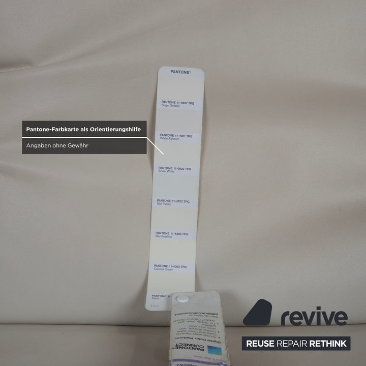 Canapé deux places Koinor Rivoli en cuir crème, blanc, gris et grège, à réglage manuel