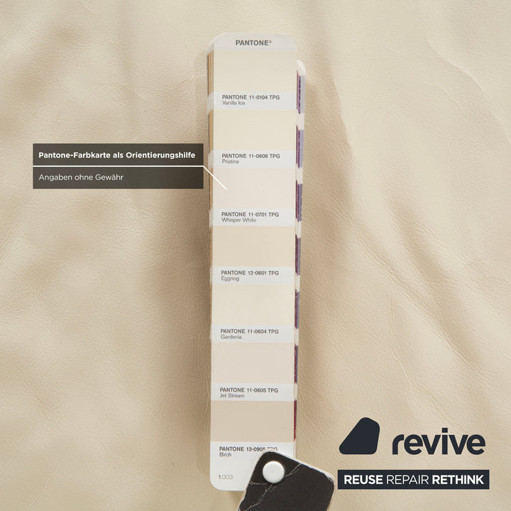 Koinor Rivoli Leather Two Seater Cream Manual Function Sofa Couch