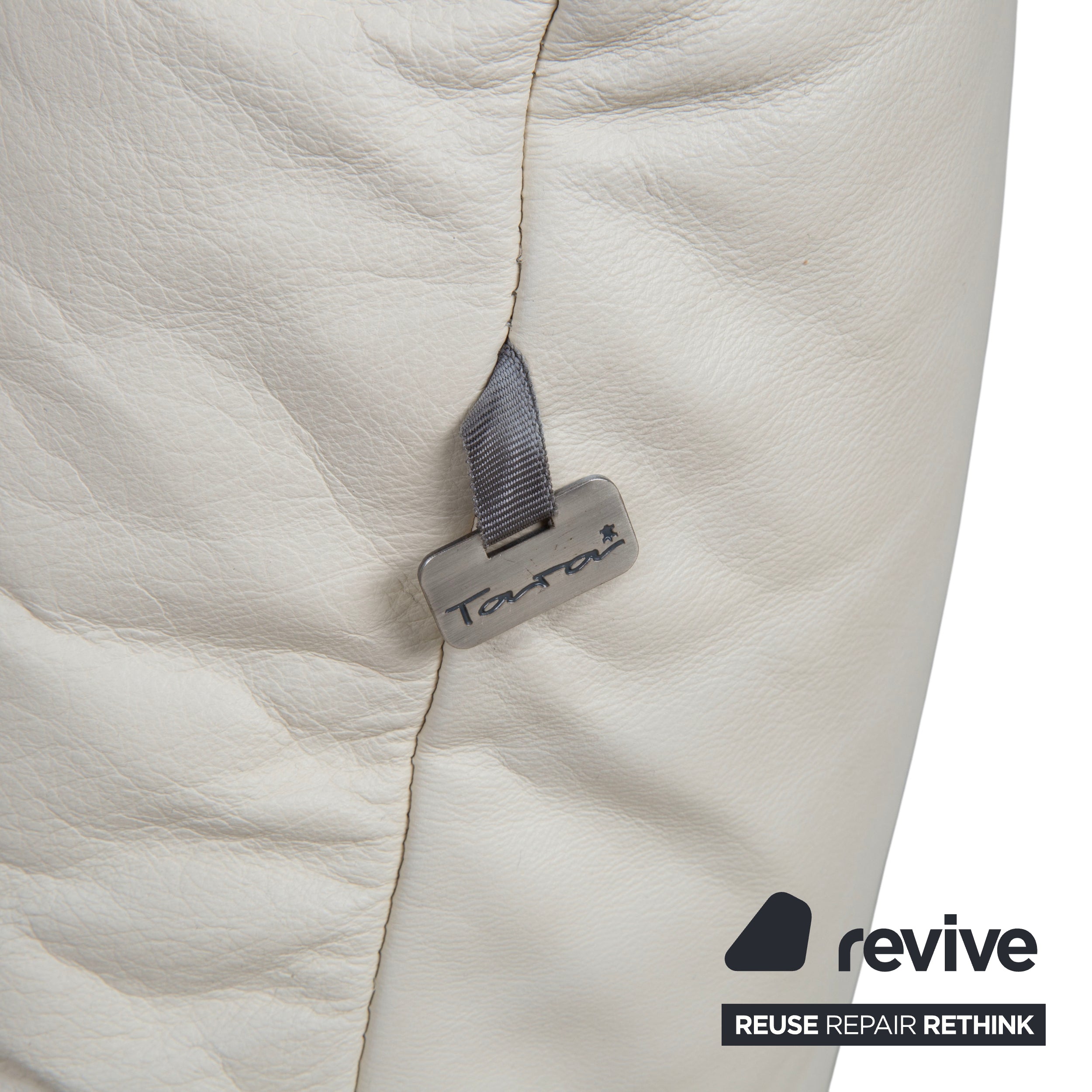 Koinor Rivoli Leder Zweisitzer Creme Weiß Grau Greige manuelle Funktion Sofa Couch