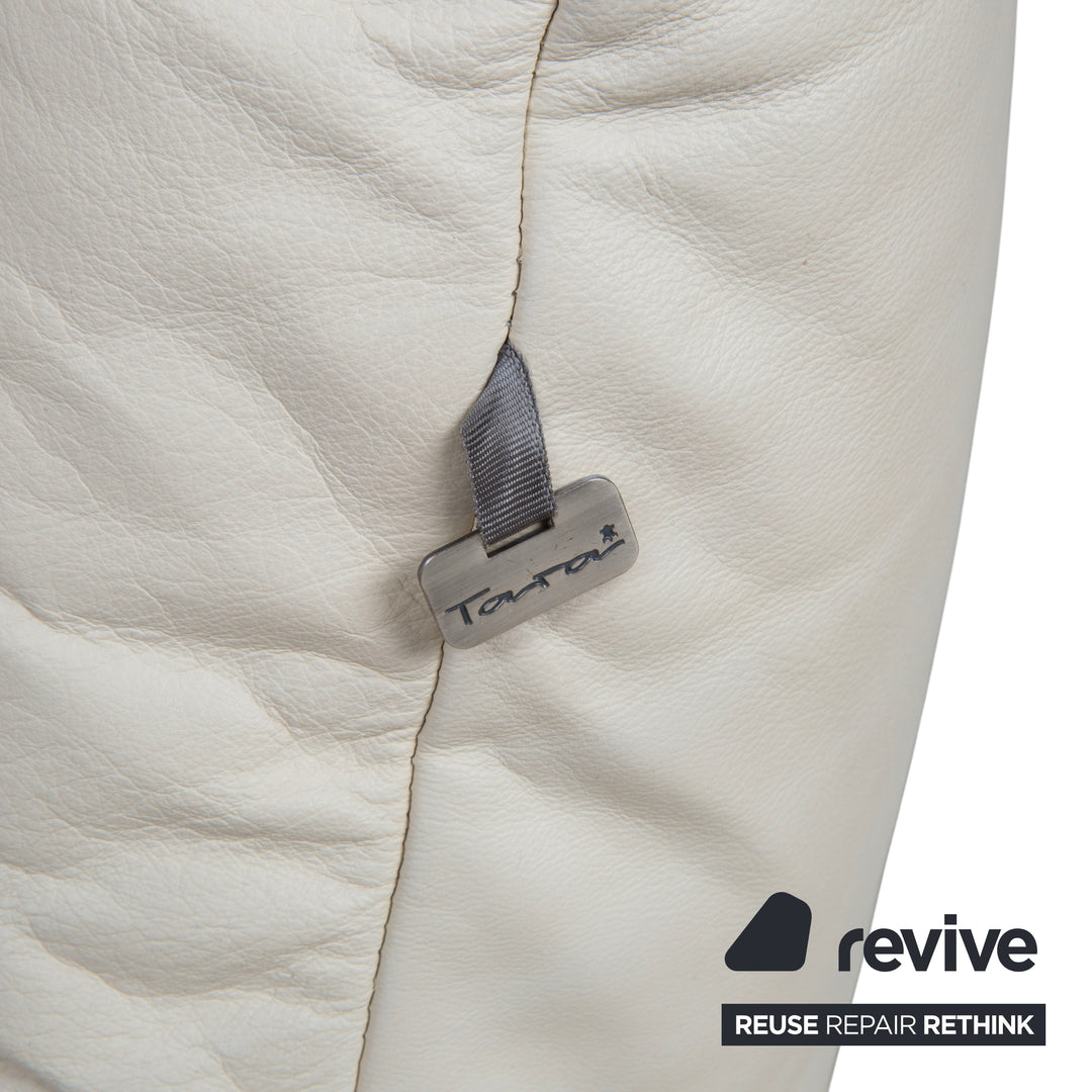 Canapé deux places Koinor Rivoli en cuir crème, blanc, gris et grège, à réglage manuel