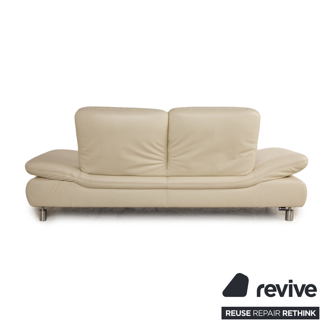 Koinor Rivoli Leather Two Seater Cream Manual Function Sofa Couch