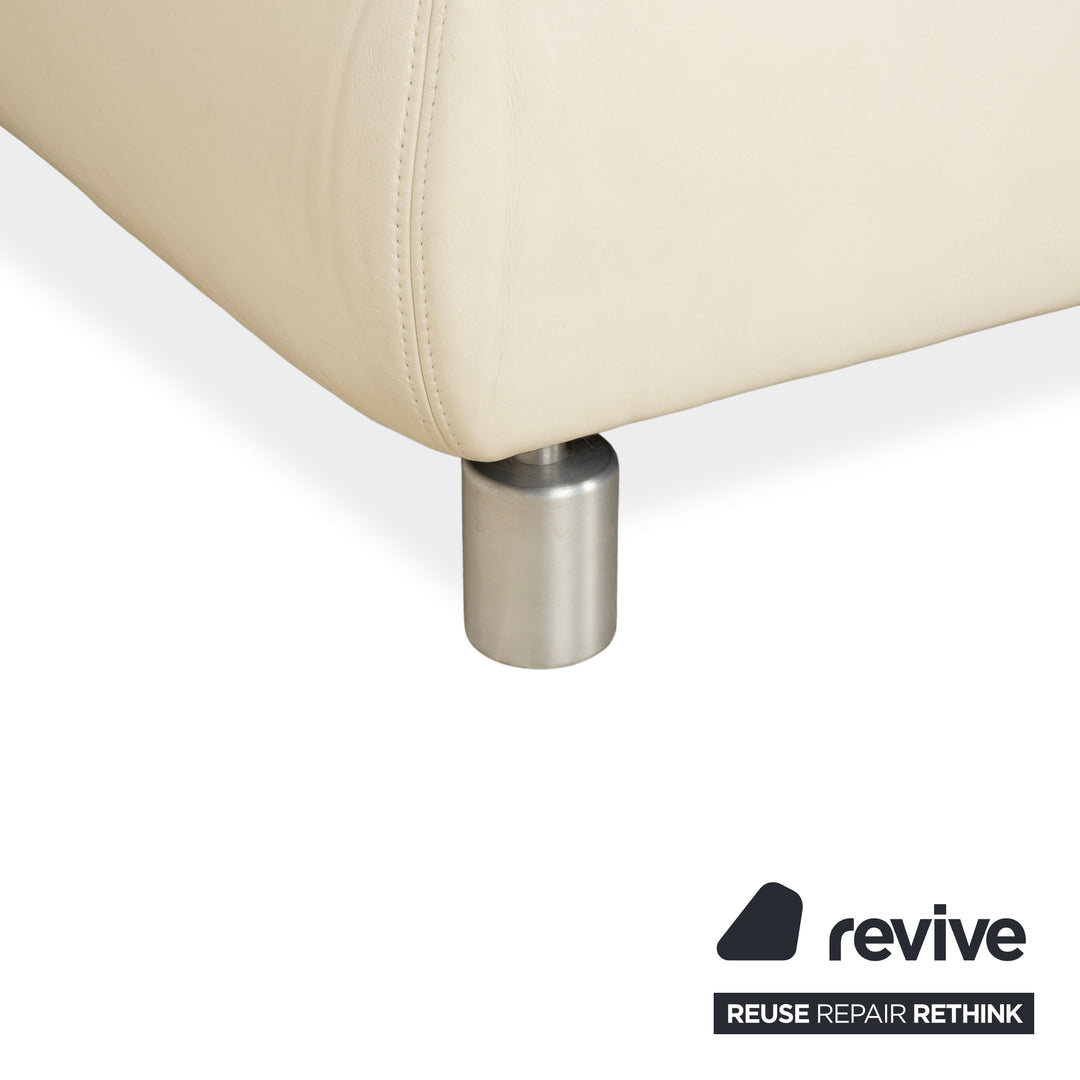 Koinor Rivoli Leather Two Seater Cream Manual Function Sofa Couch