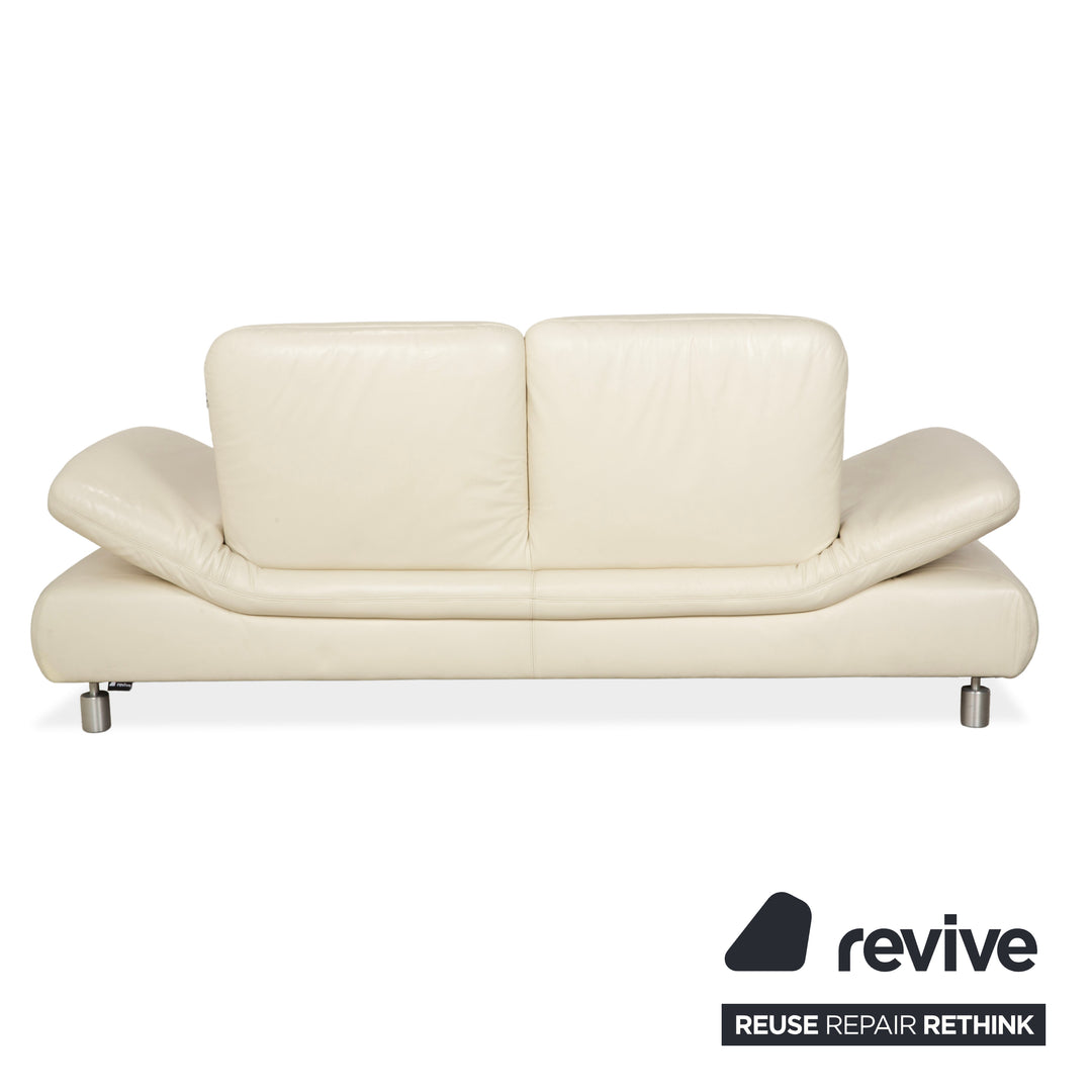 Koinor Rivoli Leather Two Seater Cream Manual Function Sofa Couch