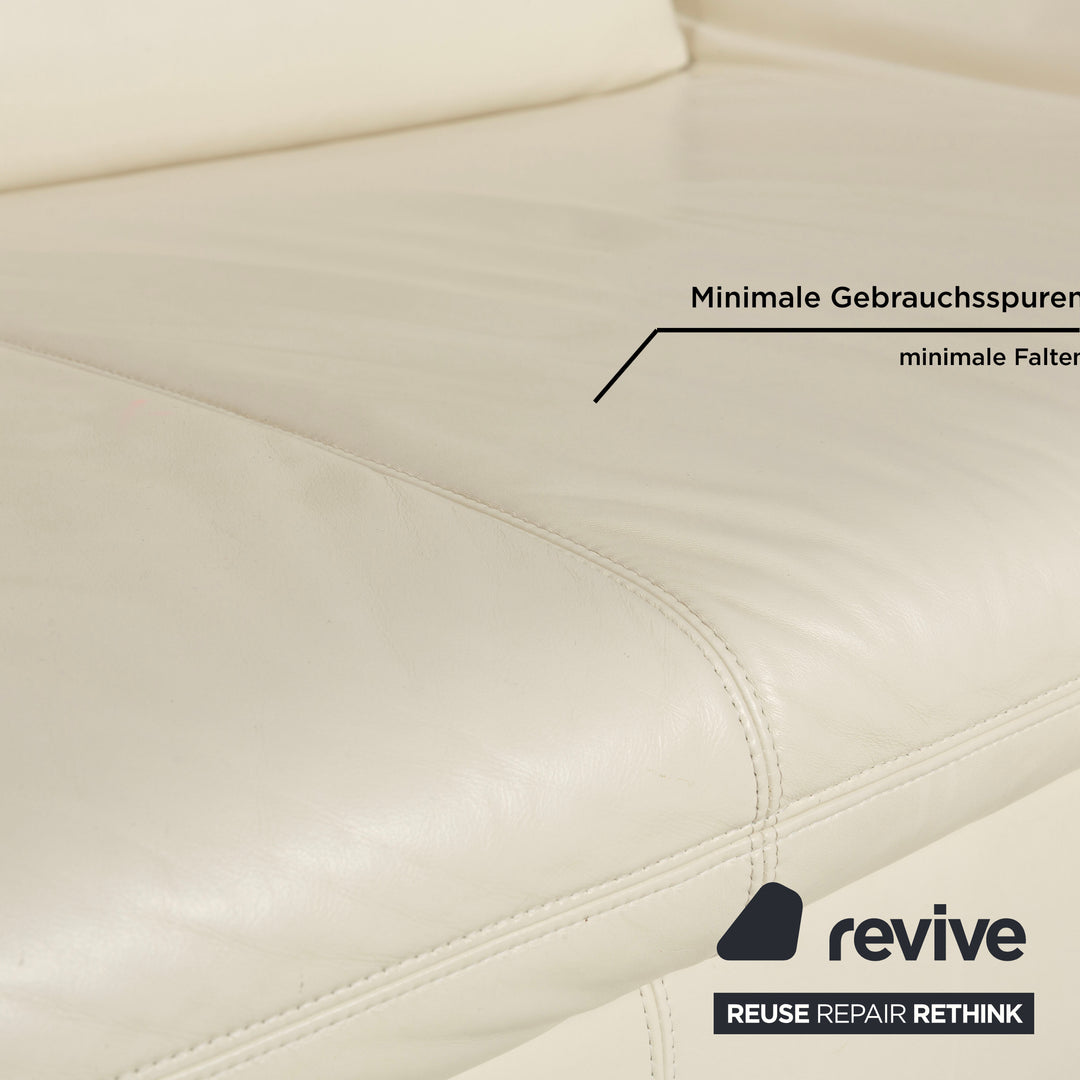 Koinor Rivoli Leder Zweisitzer Creme Sofa Couch manuelle Funktion