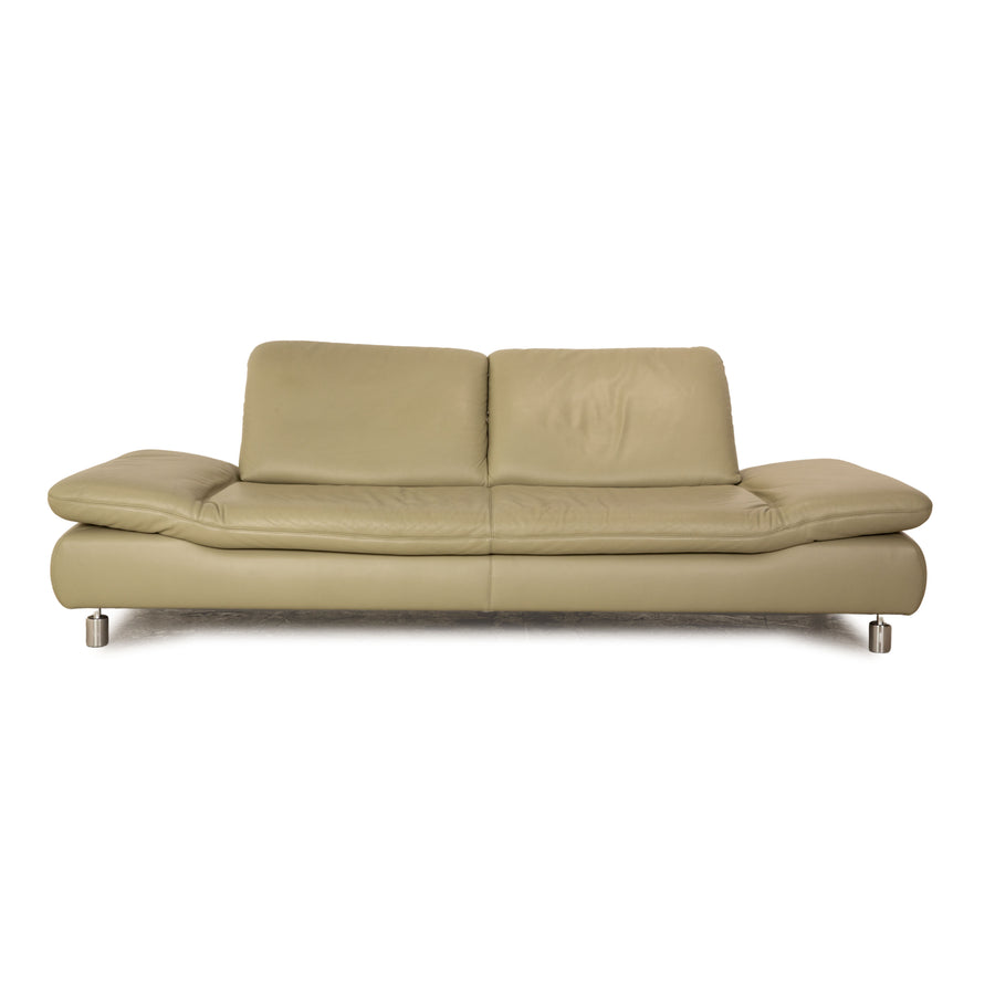 Koinor Rivoli Leather Two Seater Green Pistachio Manual Function Sofa Couch