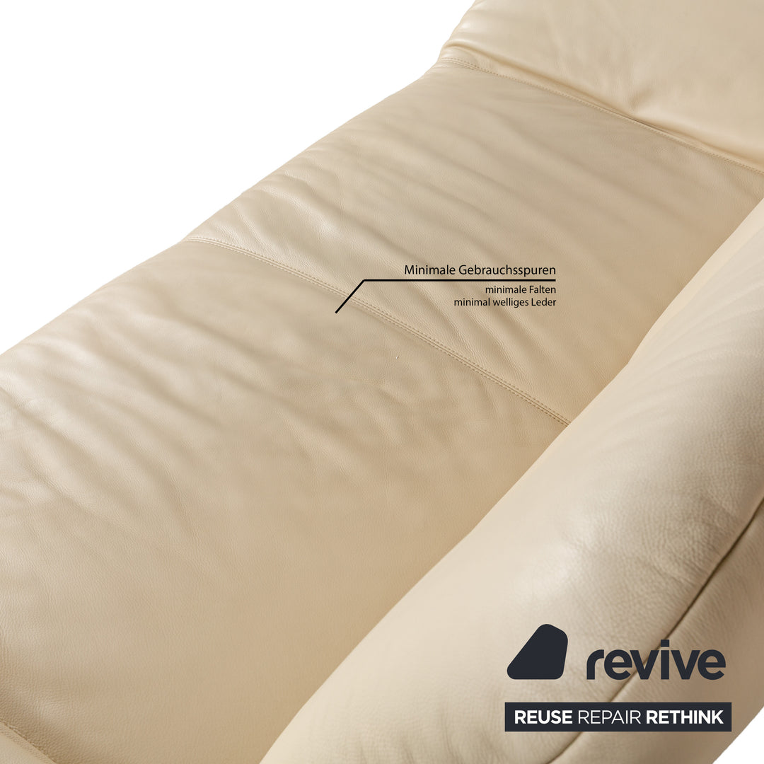 Koinor Rivoli Leder Zweisitzer manuelle Funktion Creme Sofa Couch