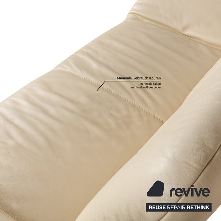 Koinor Rivoli Leder Zweisitzer manuelle Funktion Creme Sofa Couch