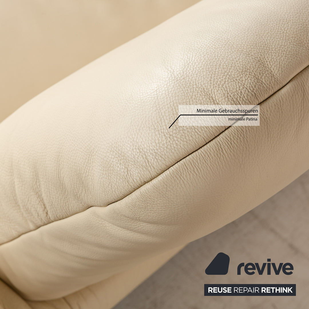 Koinor Rivoli Leder Zweisitzer manuelle Funktion Creme Sofa Couch