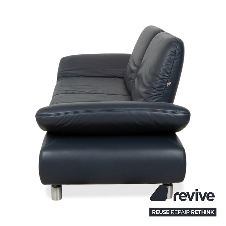 Koinor Rivoli Canapé 2 places en cuir bleu fonction manuelle