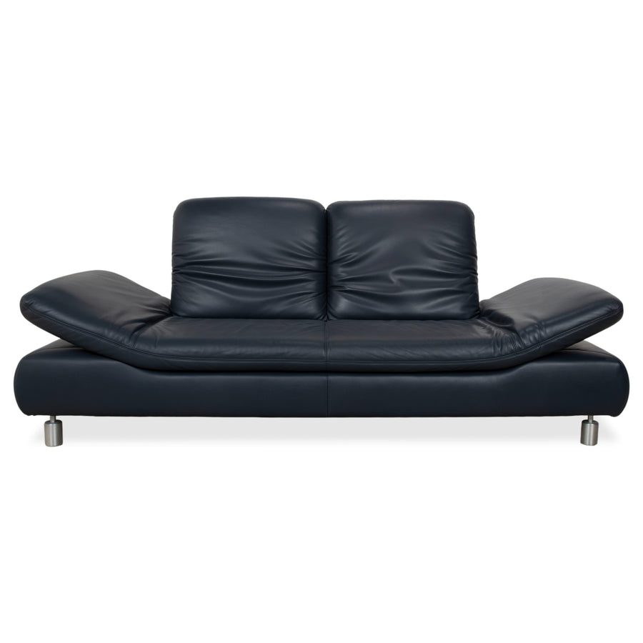 Koinor Rivoli Zweisitzer Leder Sofa Blau manuelle Funktion Couch