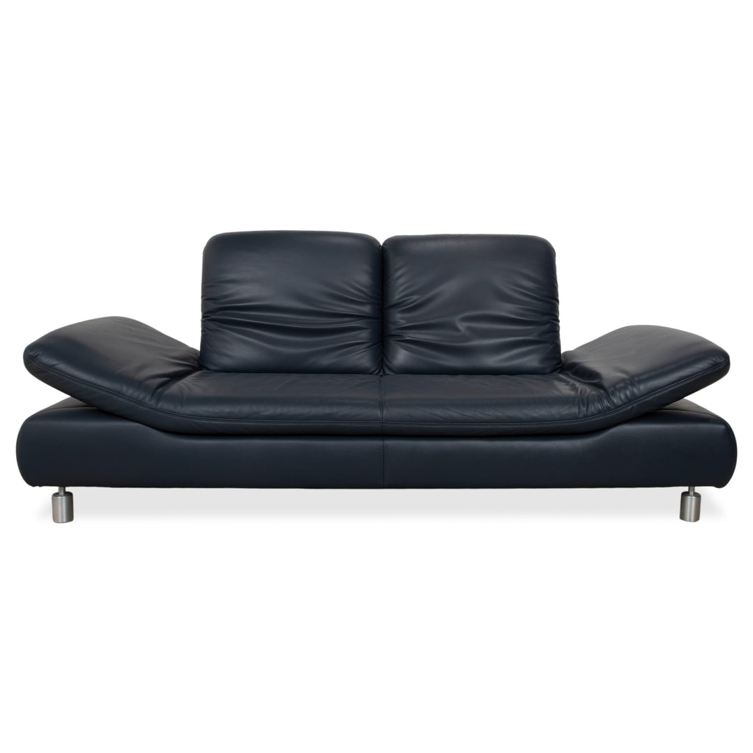 Koinor Rivoli Canapé 2 places en cuir bleu fonction manuelle