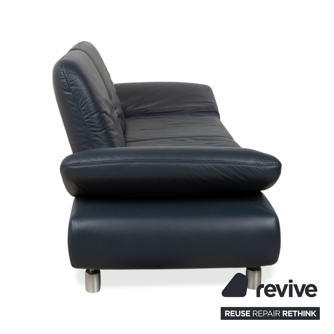 Koinor Rivoli Canapé 2 places en cuir bleu fonction manuelle