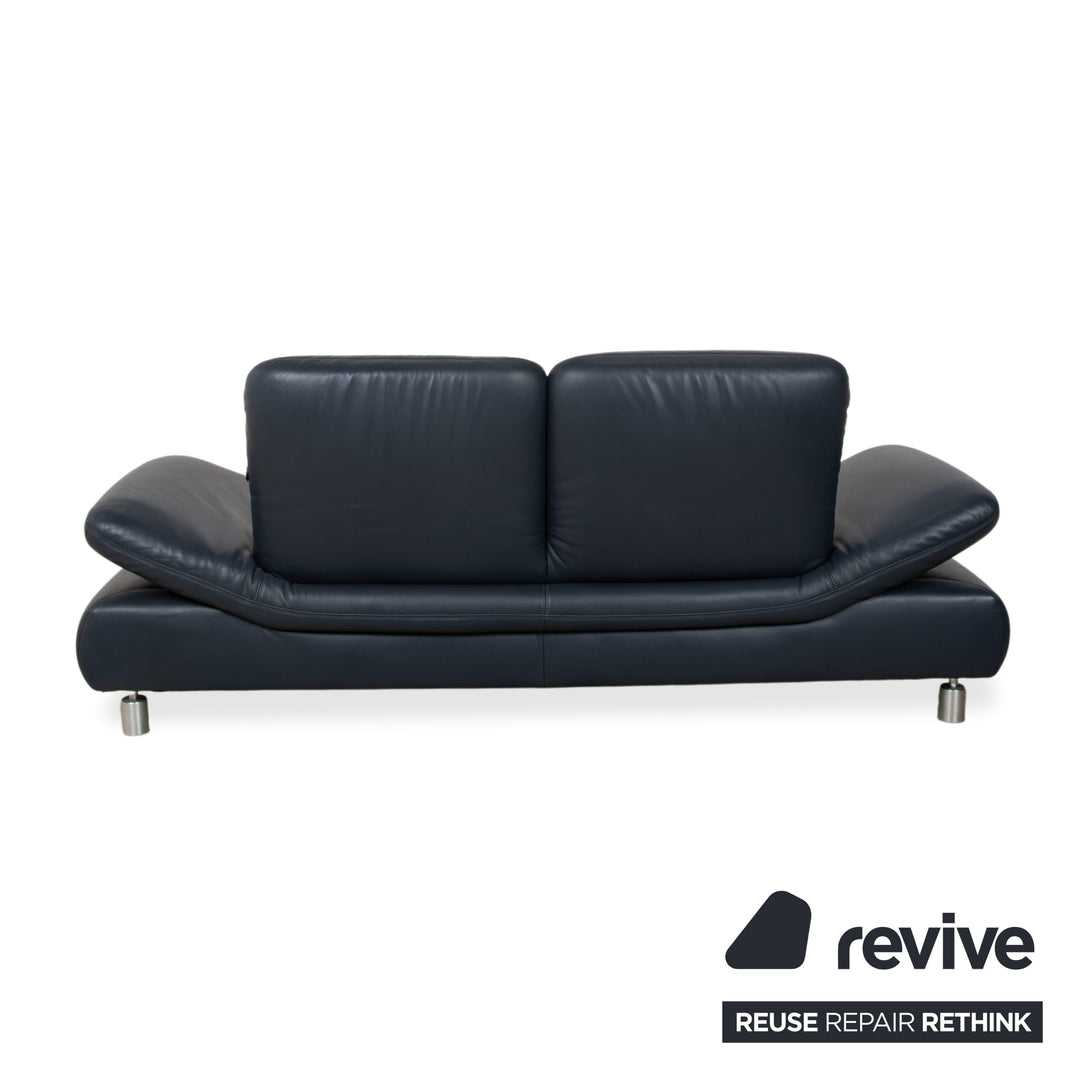 Koinor Rivoli Canapé 2 places en cuir bleu fonction manuelle