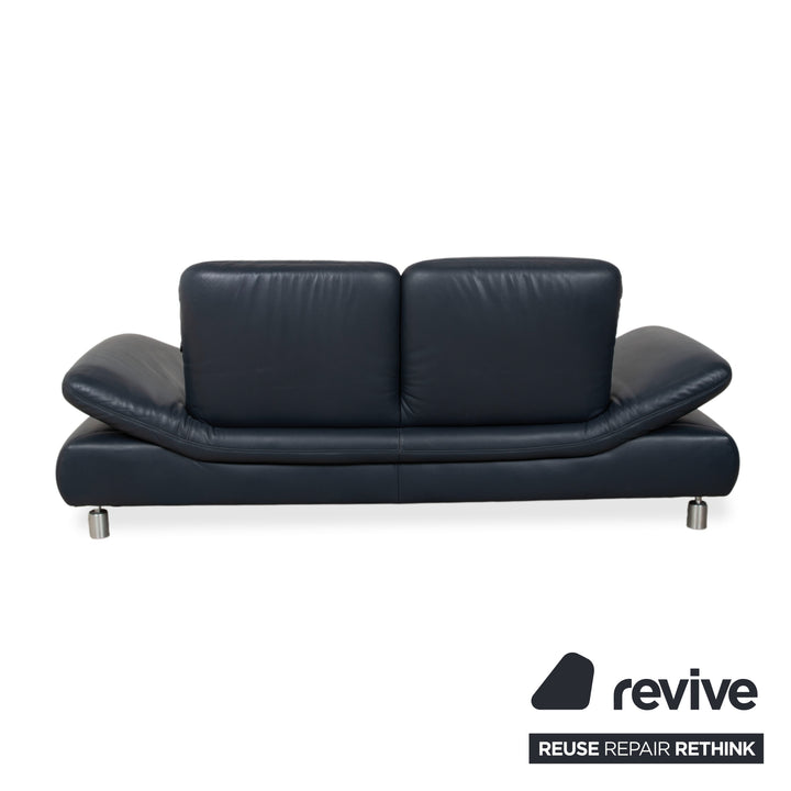Koinor Rivoli Canapé 2 places en cuir bleu fonction manuelle