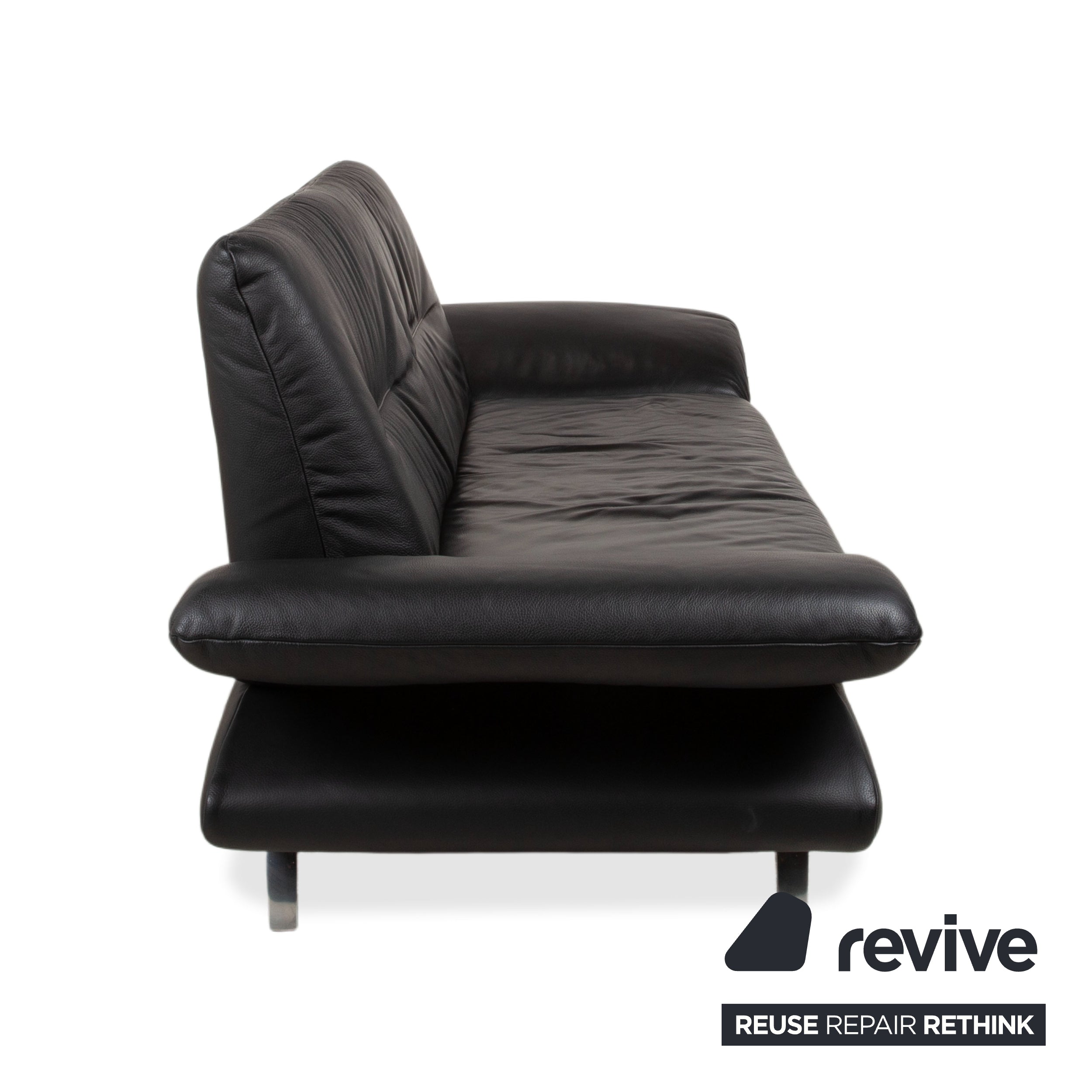 Koinor Ronaldo Leder Zweisitzer Schwarz manuelle Funktion Sofa Couch