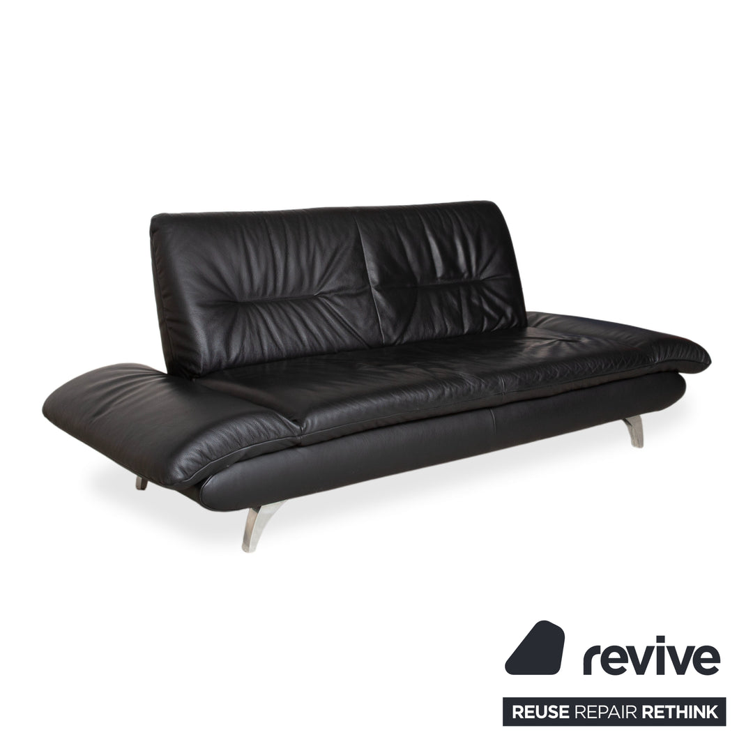 Koinor Ronaldo Leder Zweisitzer Schwarz manuelle Funktion Sofa Couch