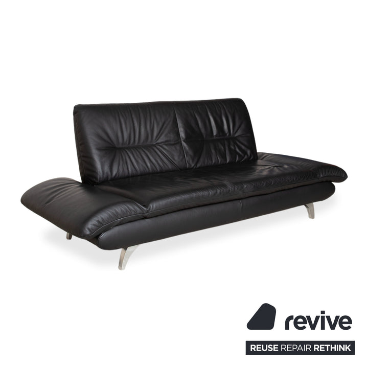 Koinor Ronaldo Leder Zweisitzer Schwarz manuelle Funktion Sofa Couch