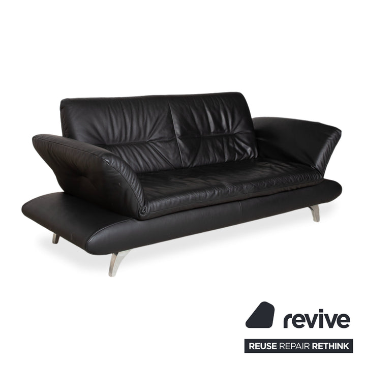 Koinor Ronaldo Leder Zweisitzer Schwarz manuelle Funktion Sofa Couch