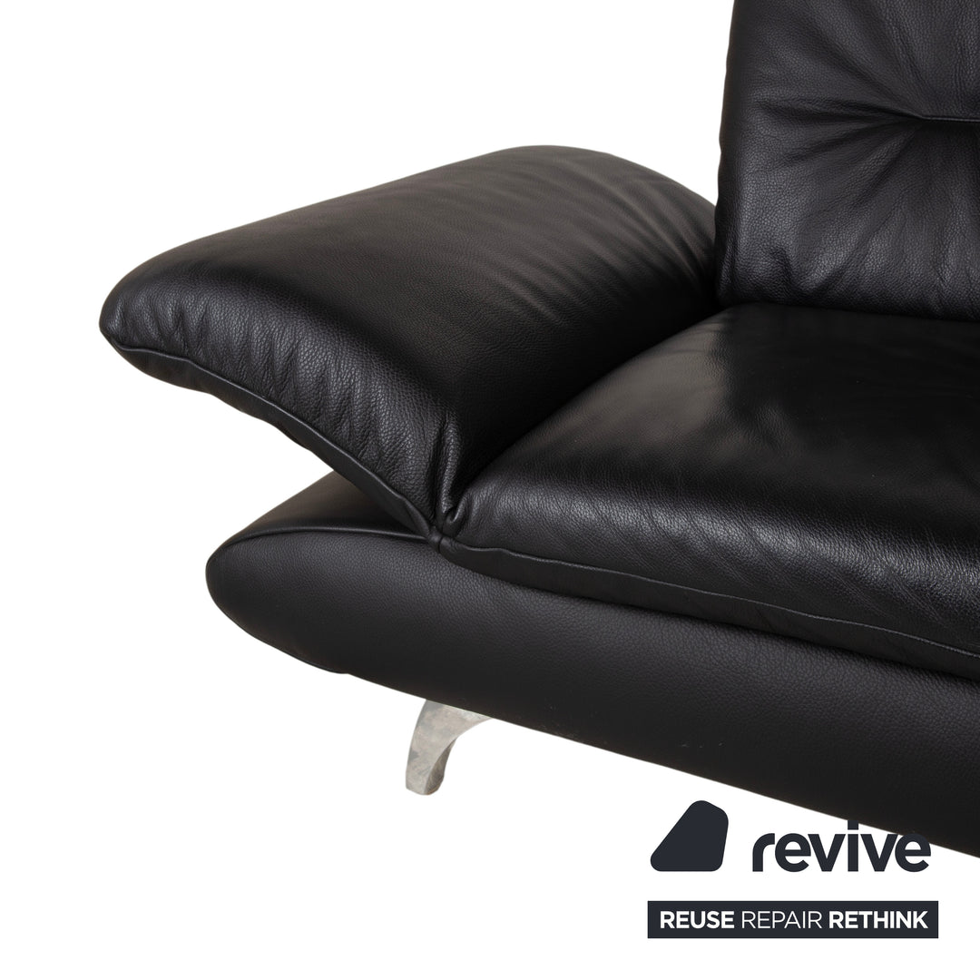 Koinor Ronaldo Leder Zweisitzer Schwarz manuelle Funktion Sofa Couch