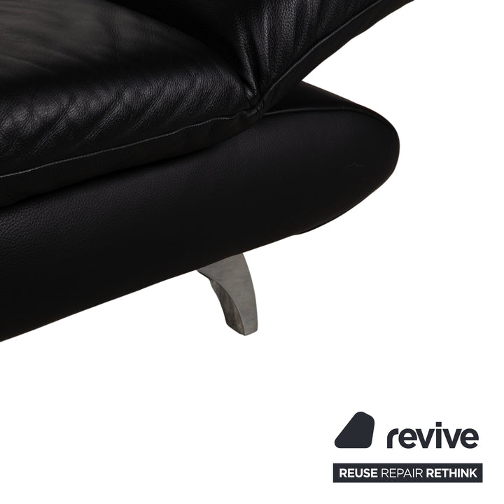 Koinor Ronaldo Leder Zweisitzer Schwarz manuelle Funktion Sofa Couch
