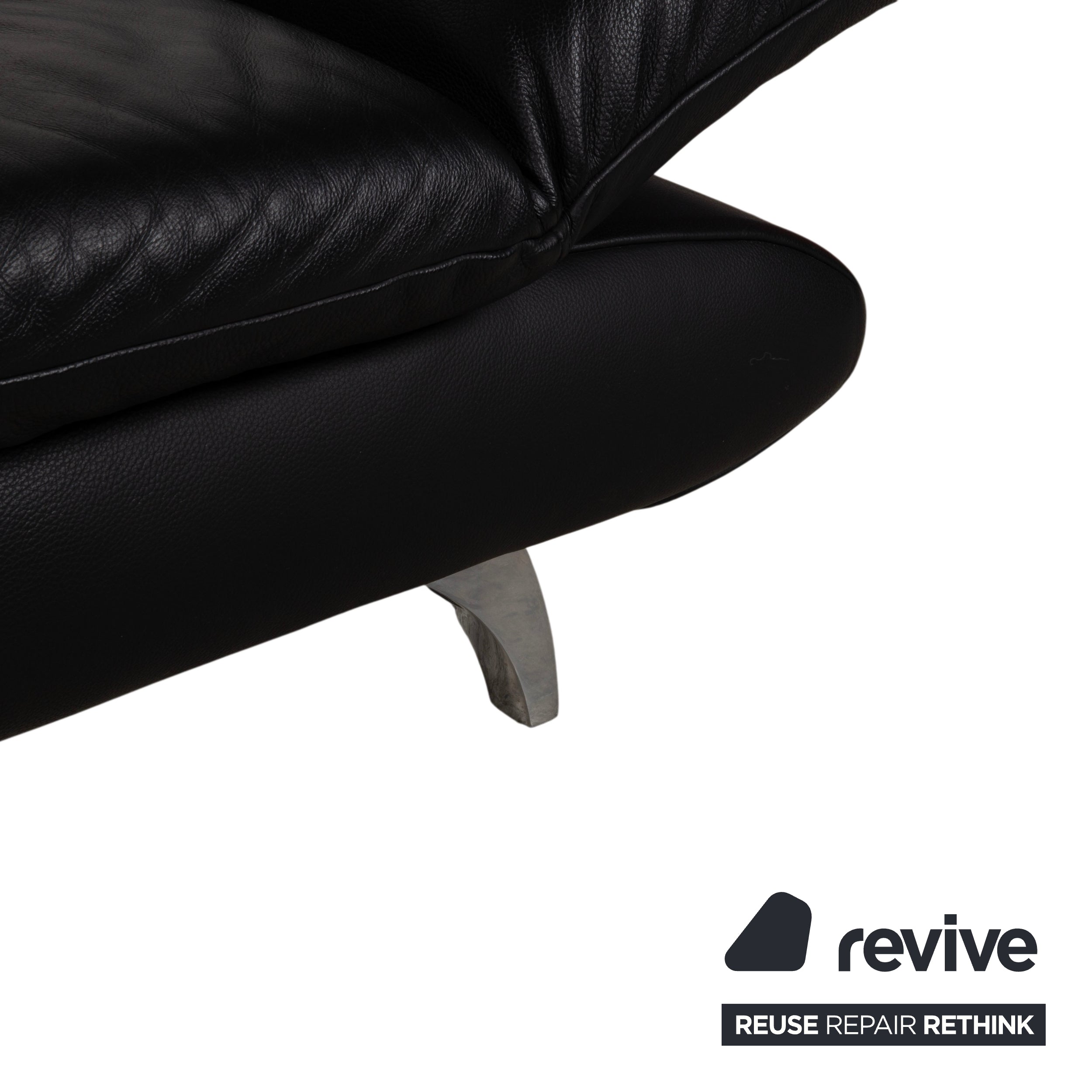 Koinor Ronaldo Leder Zweisitzer Schwarz manuelle Funktion Sofa Couch
