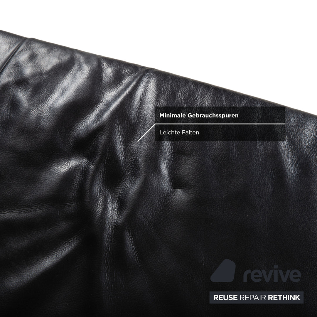 Koinor Ronaldo Leder Zweisitzer Schwarz manuelle Funktion Sofa Couch