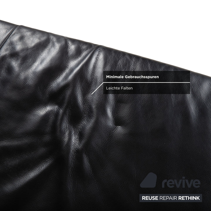 Koinor Ronaldo Leder Zweisitzer Schwarz manuelle Funktion Sofa Couch