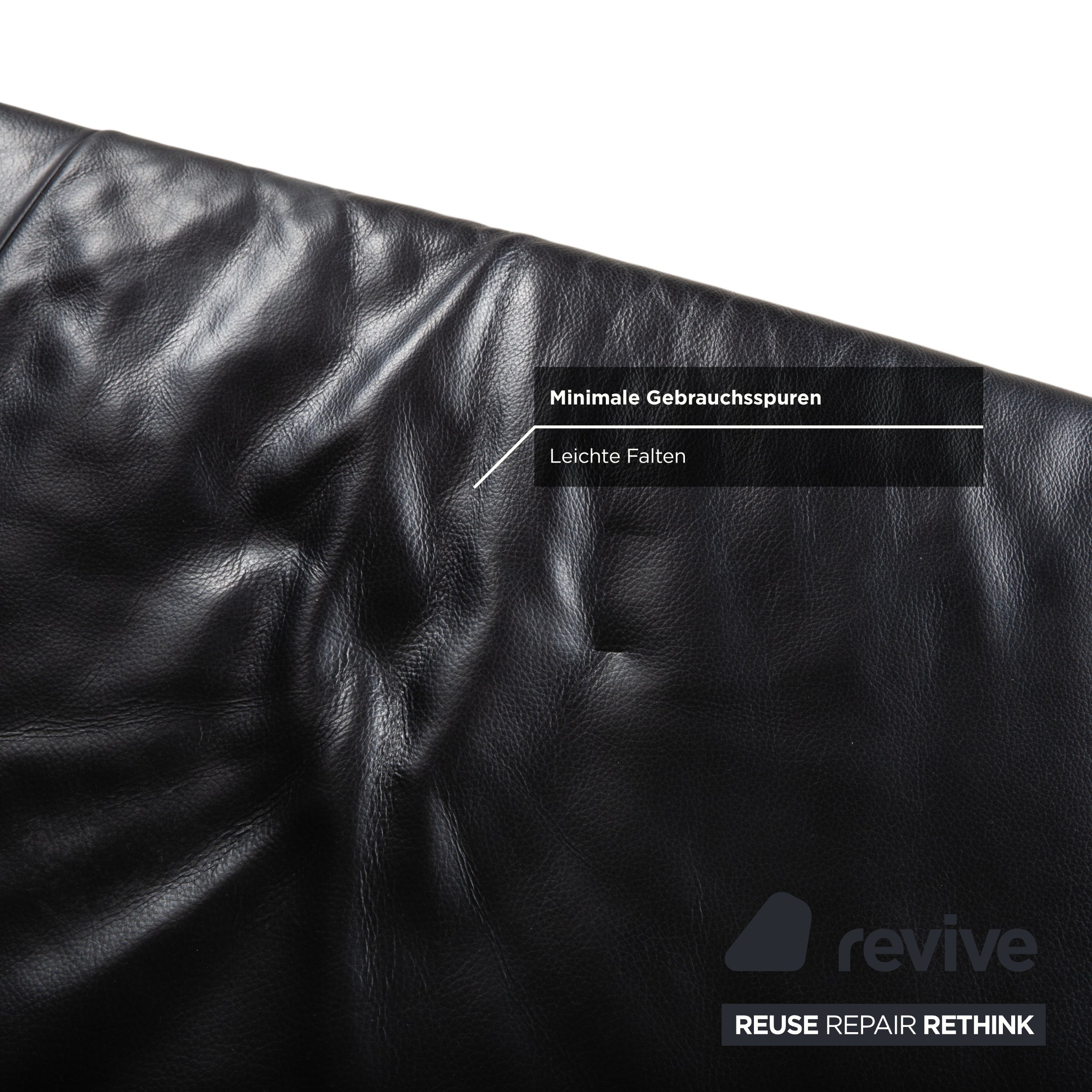 Koinor Ronaldo Leder Zweisitzer Schwarz manuelle Funktion Sofa Couch