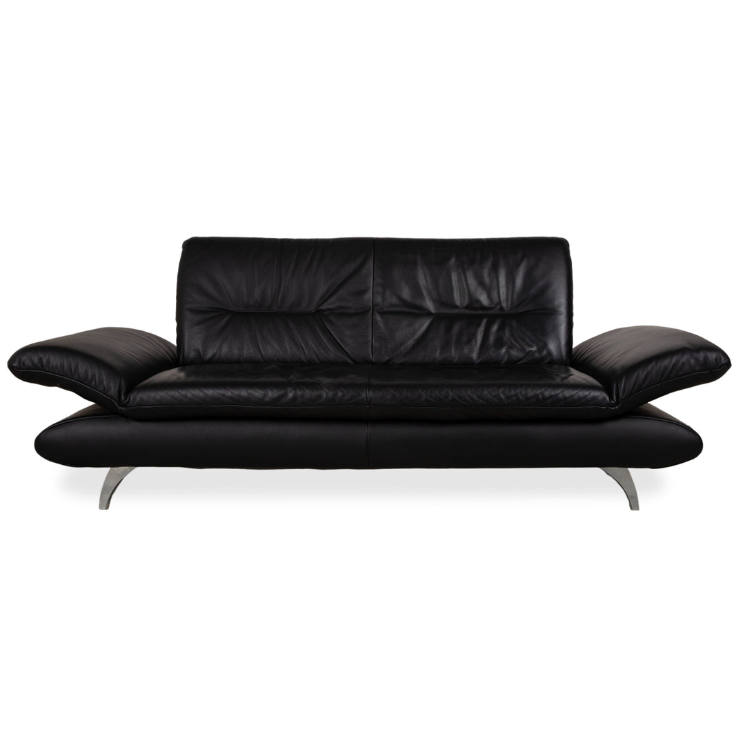 Koinor Ronaldo Leder Zweisitzer Schwarz manuelle Funktion Sofa Couch