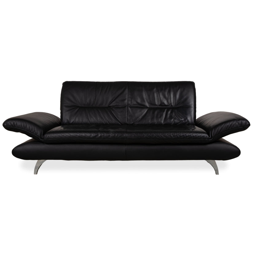 Koinor Ronaldo Leder Zweisitzer Schwarz manuelle Funktion Sofa Couch