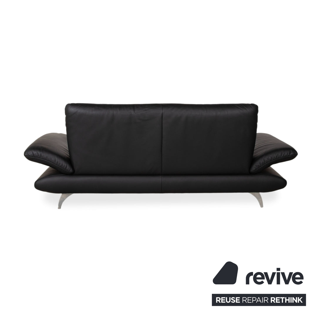 Koinor Ronaldo Leder Zweisitzer Schwarz manuelle Funktion Sofa Couch