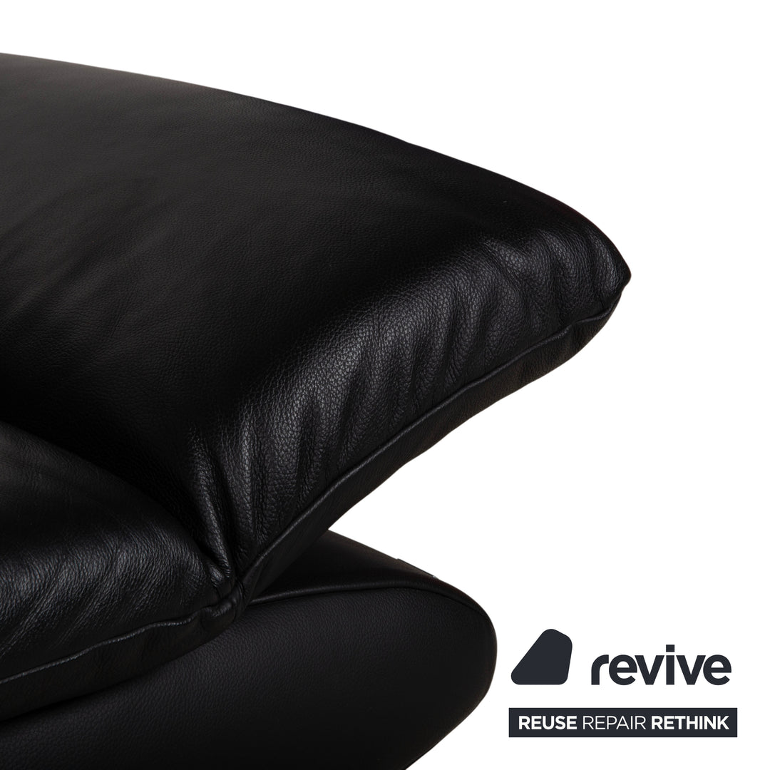 Koinor Ronaldo Leder Zweisitzer Schwarz manuelle Funktion Sofa Couch