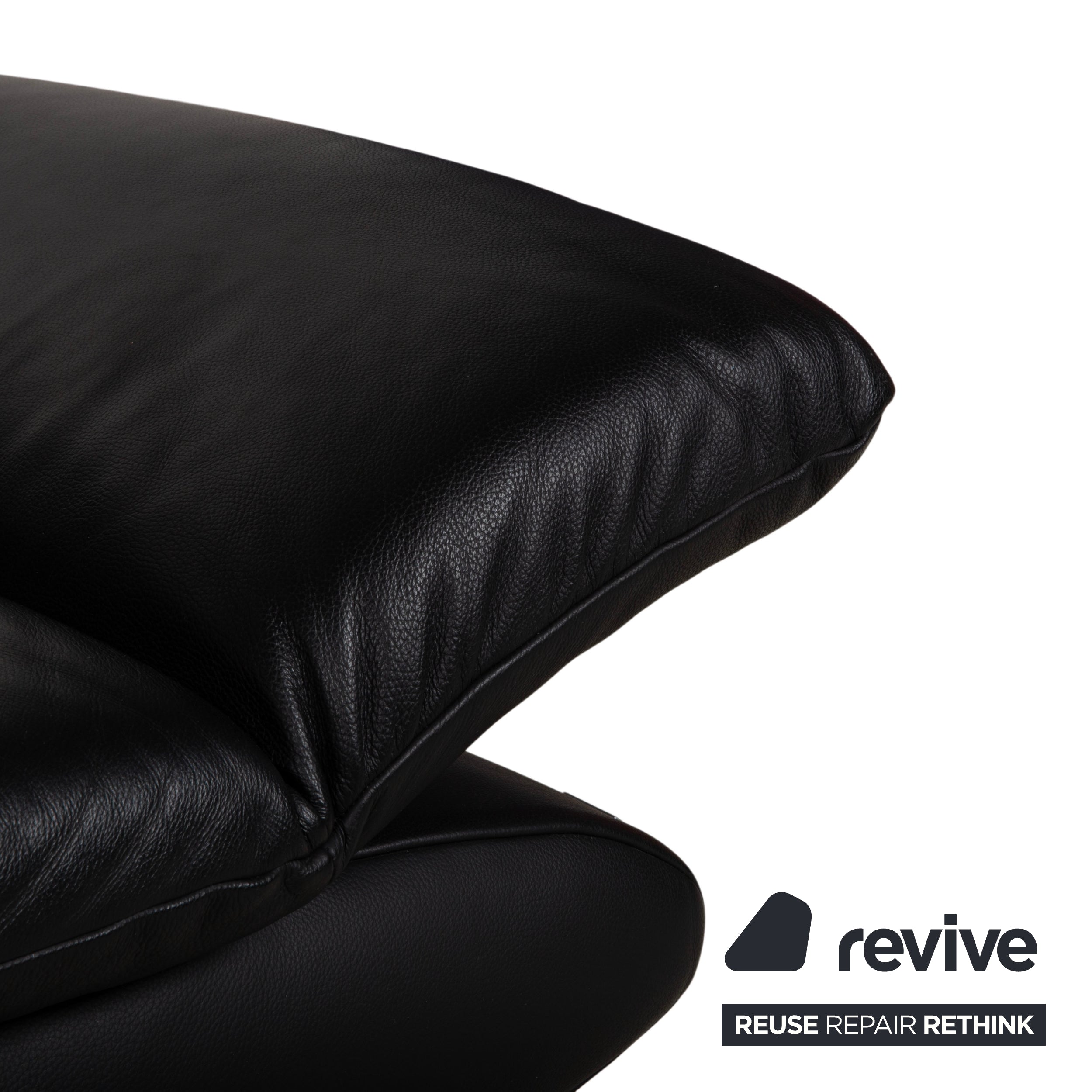 Koinor Ronaldo Leder Zweisitzer Schwarz manuelle Funktion Sofa Couch